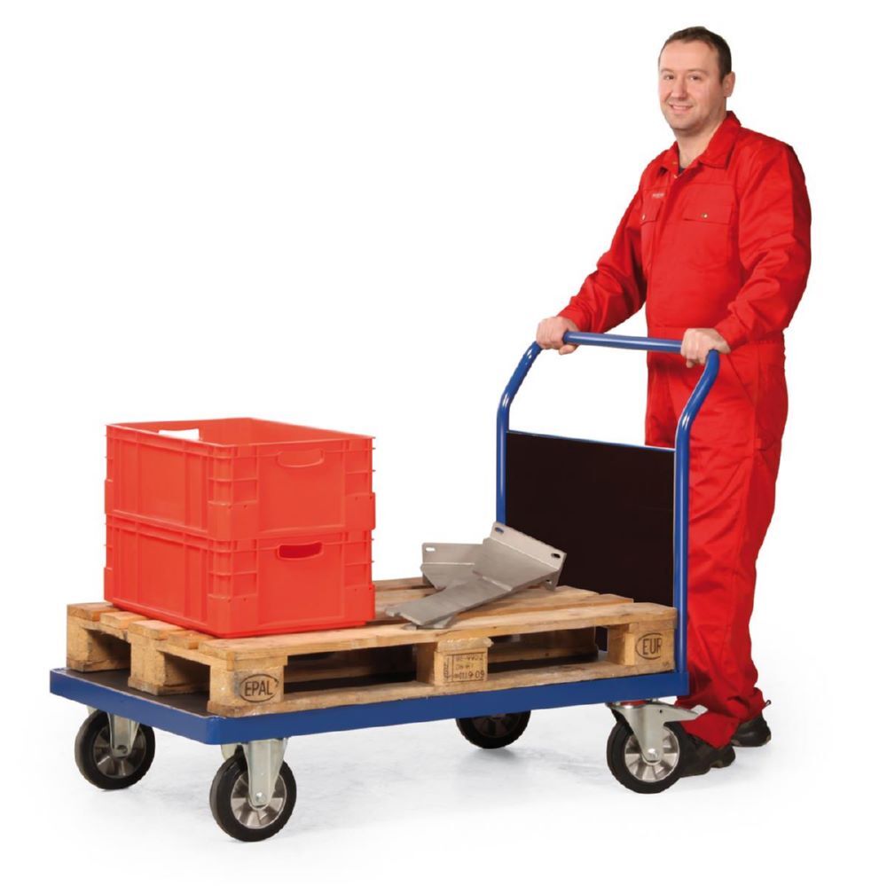 Rotauro Schwerlast Plattformwagen Serie R Stirnwand aus Holz 1200 x 800 mm Produktbild Rotauro Schwerlast Plattformwagen Serie R Stirnwand aus Holz 1200 x 800 mm bild 3