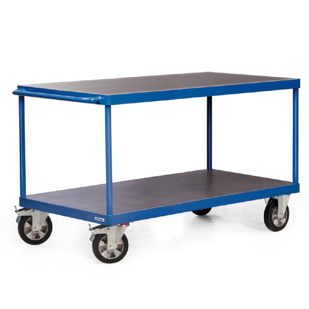 Rotauro Schwerlast Tischwagen Serie R 1200 kg 2 x Ladeflächen 2000 x 800 mm Produktbild Rotauro Schwerlast Tischwagen Serie R 1200 kg 2 x Ladeflächen 2000 x 800 mm