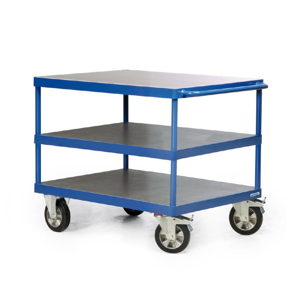 Rotauro Schwerlast Tischwagen Serie R Last 1200 kg 3 x Ladeflächen 1200 x 800 mm Produktbild Rotauro Schwerlast Tischwagen Serie R Last 1200 kg 3 x Ladeflächen 1200 x 800 mm bild 2