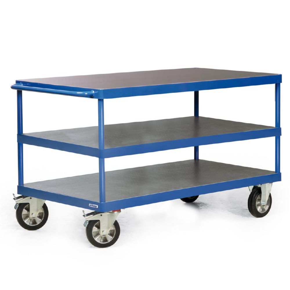 Rotauro Schwerlast Tischwagen Serie R bis 1200 kg 3 x Ladeflächen 2000 x 800 mm Produktbild Rotauro Schwerlast Tischwagen Serie R bis 1200 kg 3 x Ladeflächen 2000 x 800 mm