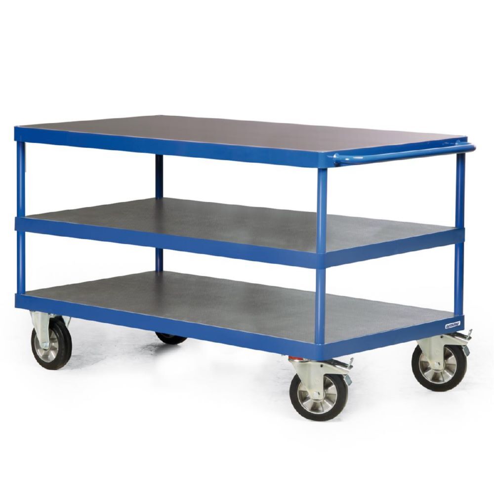 Rotauro Schwerlast Tischwagen Serie R bis 1200 kg 3 x Ladeflächen 2000 x 800 mm Produktbild Rotauro Schwerlast Tischwagen Serie R bis 1200 kg 3 x Ladeflächen 2000 x 800 mm bild 2