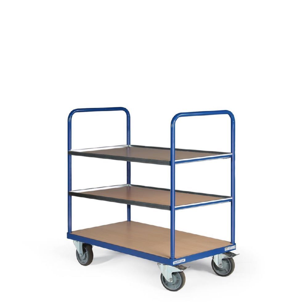 Tauroflex Etagenwagen Basic 3 offene Etagen 2 davon mit Bordkante 500 x 1040 x 1160 mm