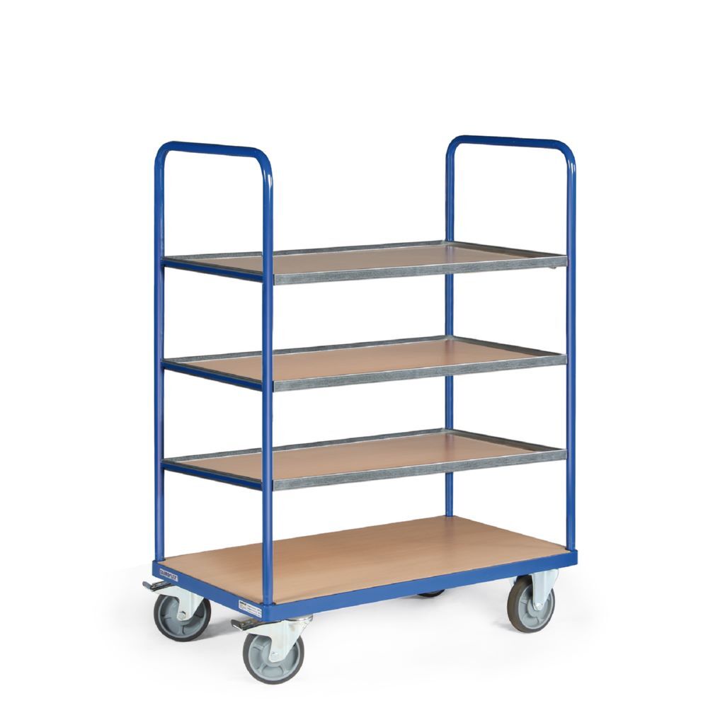 Tauroflex Etagenwagen Basic 4 Etagen 2 davon mit Bordkante 700 x 1190 x 1460 mm