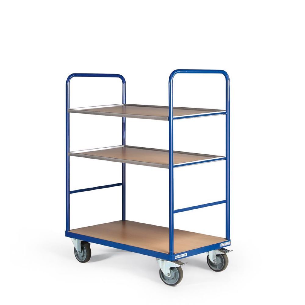 Tauroflex Etagenwagen Basic 3 offene Etagen mit TPE Bereifung 500 x 1040 x 1460 mm