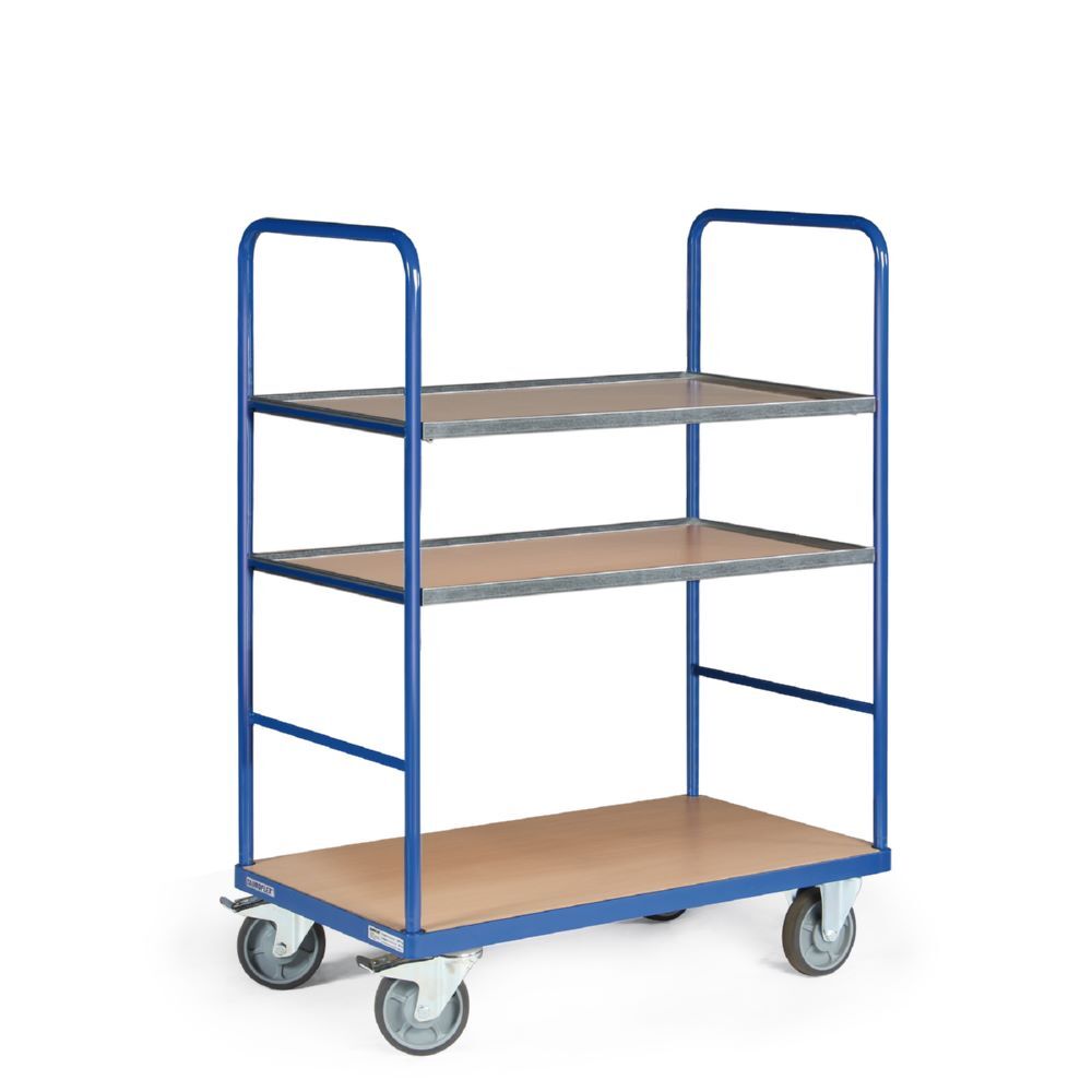 Tauroflex Etagenwagen Basic 3 offene Etagen mit TPE Bereifung 700 x 1190 x 1460 mm Produktbild Tauroflex Etagenwagen Basic 3 offene Etagen mit TPE Bereifung 700 x 1190 x 1460 mm