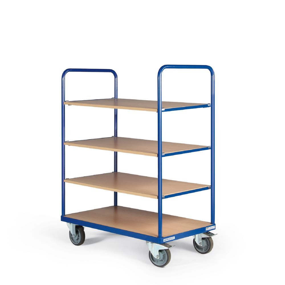Tauroflex Etagenwagen Basic 4 Ladeflächen bis 500 kg ohne Bordkante 600 x 1190 x 1460 mm Tauroflex Etagenwagen Basic 4 Ladeflächen bis 500 kg ohne Bordkante 600 x 1190 x 1460 mm