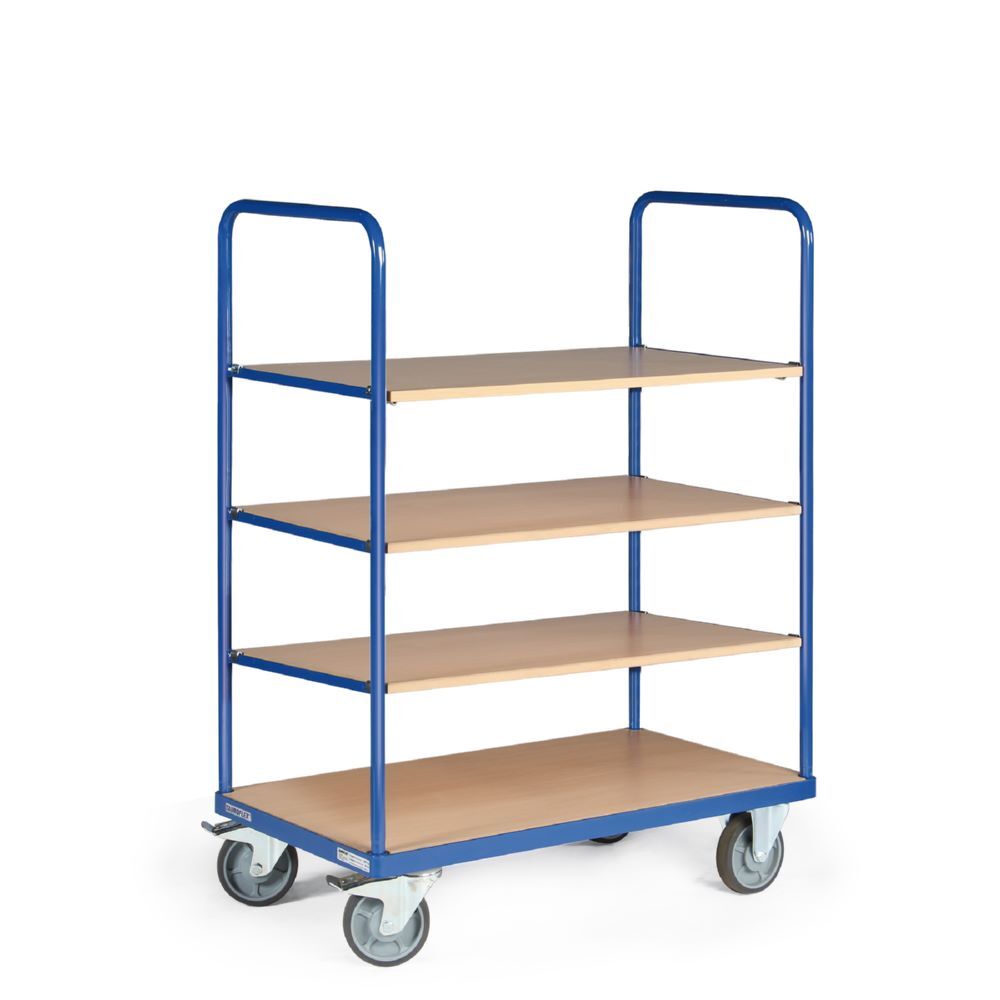 Tauroflex Etagenwagen Basic 4 Ladeflächen ohne Bordkante 800 x 1390 x 1460 mm Produktbild Tauroflex Etagenwagen Basic 4 Ladeflächen ohne Bordkante 800 x 1390 x 1460 mm