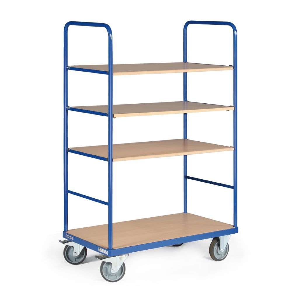 Tauroflex Etagenwagen Basic 4 offene Etagen ohne Bordkante 700 x 1190 x 1760 mm