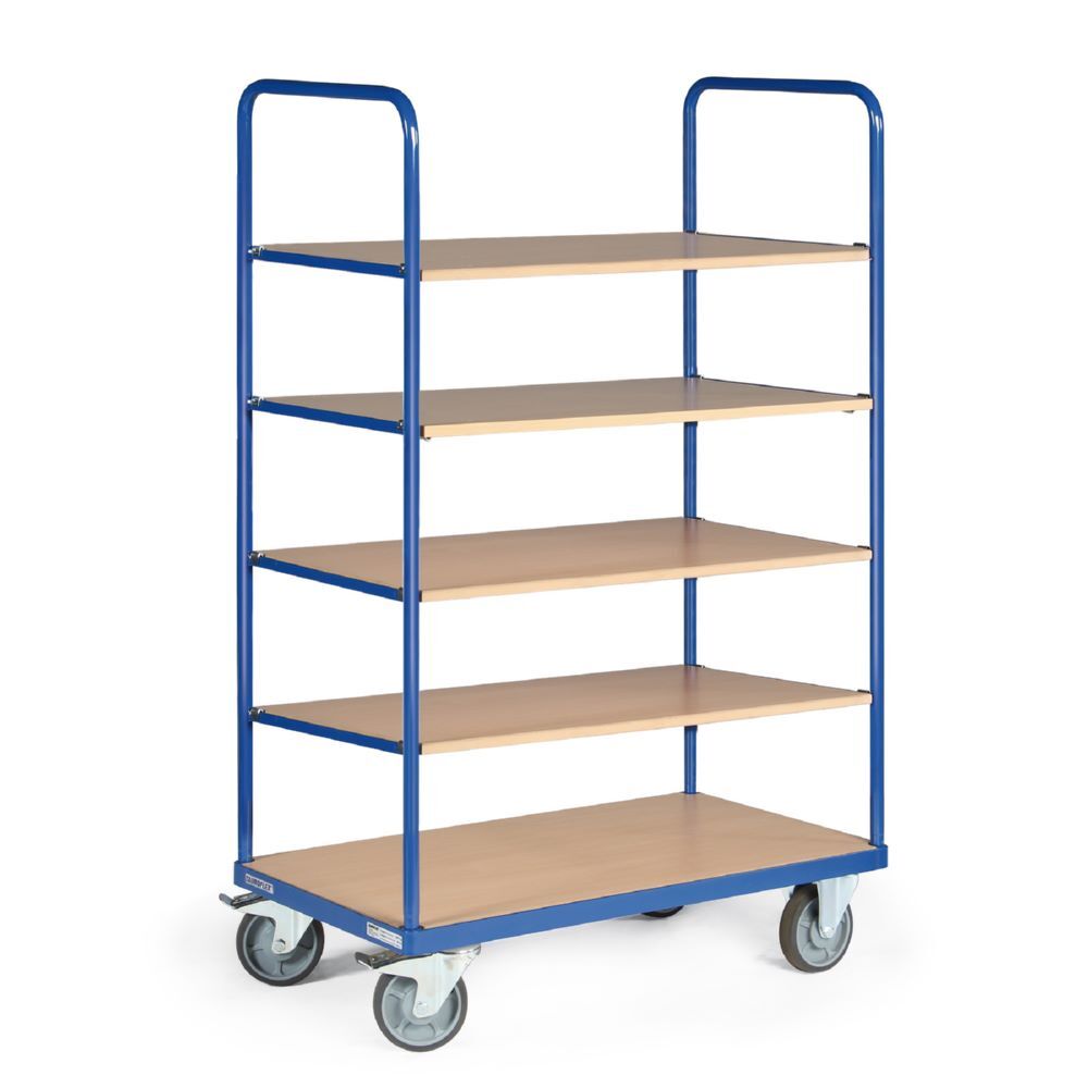 Tauroflex Etagenwagen Basic 5 offene Etagen ohne Bordkante 700 x 1190 x 1760 mm