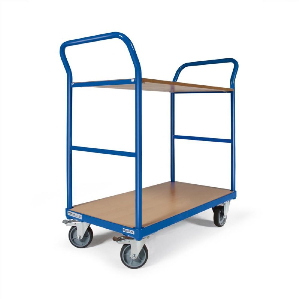 Tauroflex Etagenwagen basic 2 robuste Etagen ohne Bordkante 500 x 1025 x 1017 mm Produktbild Tauroflex Etagenwagen basic 2 robuste Etagen ohne Bordkante 500 x 1025 x 1017 mm