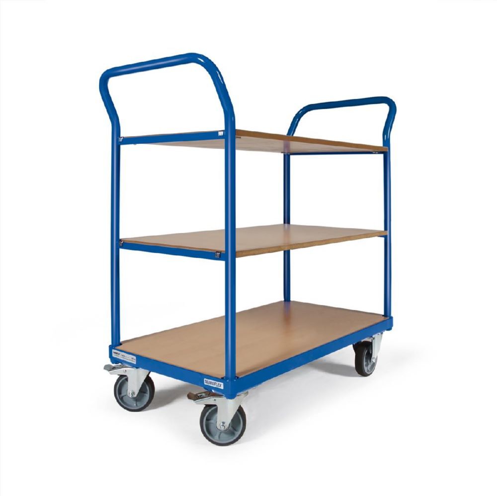 Tauroflex Etagenwagen basic 3 Ladeflächen bis 250 kg 1000 x 600 mm ohne Bordkante Produktbild Tauroflex Etagenwagen basic 3 Ladeflächen bis 250 kg 1000 x 600 mm ohne Bordkante