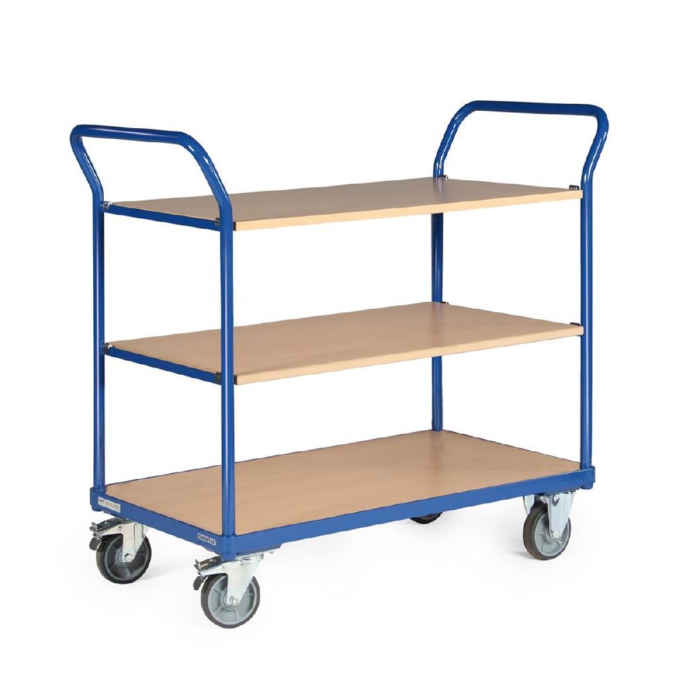 Tauroflex Etagenwagen basic 3 Ladeflächen bis 250 kg 1000 x 600 mm ohne Bordkante Produktbild Tauroflex Etagenwagen basic 3 Ladeflächen bis 250 kg 1000 x 600 mm ohne Bordkante bild 3