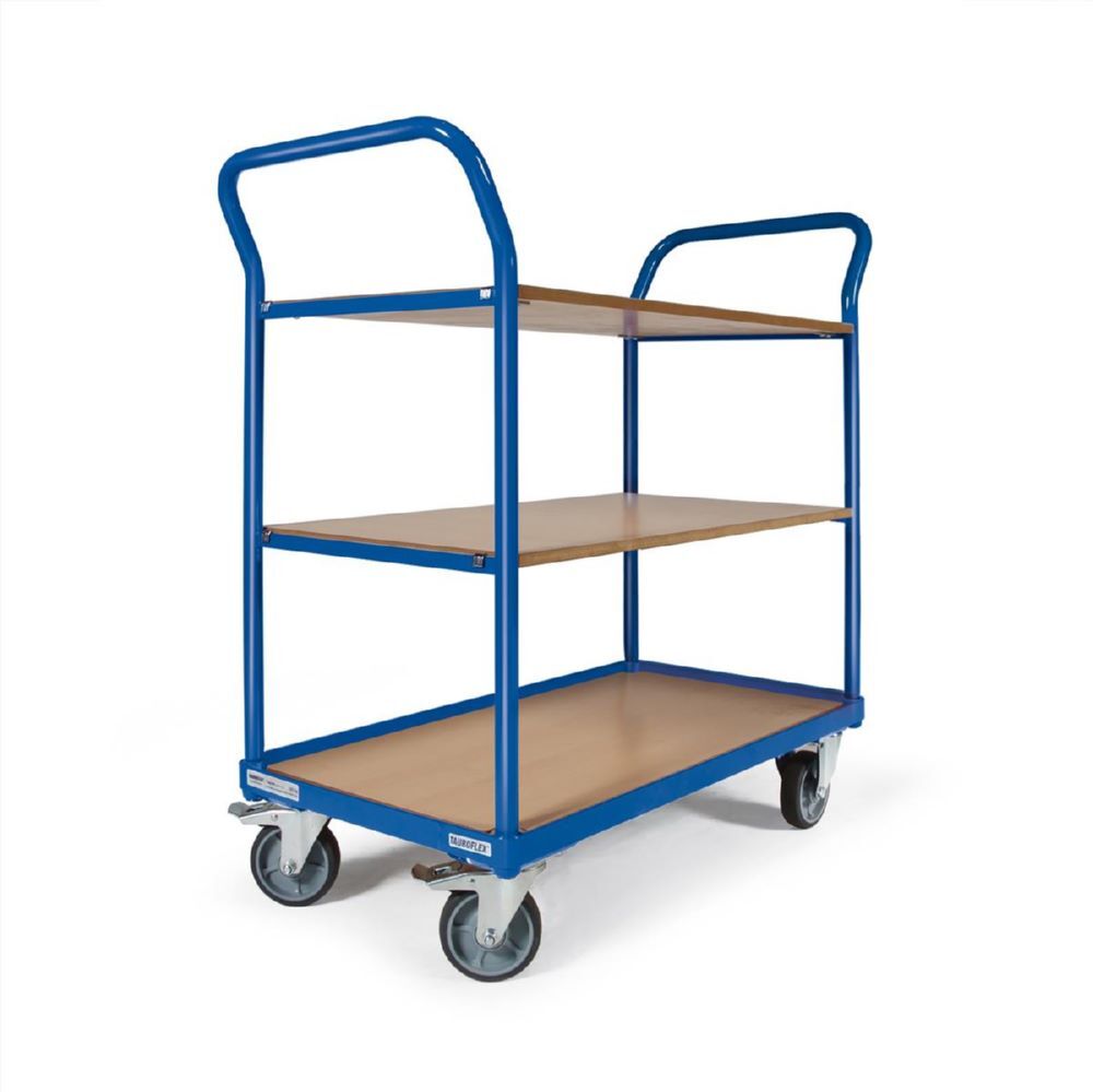 Tauroflex Etagenwagen basic 3 Ladeflächen mit Buchendekor 500 x 1115 x 1017 mm