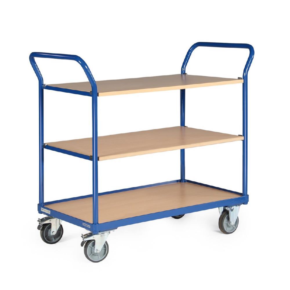 Tauroflex Etagenwagen basic 3 Ladeflächen mit Buchendekor 500 x 1115 x 1017 mm