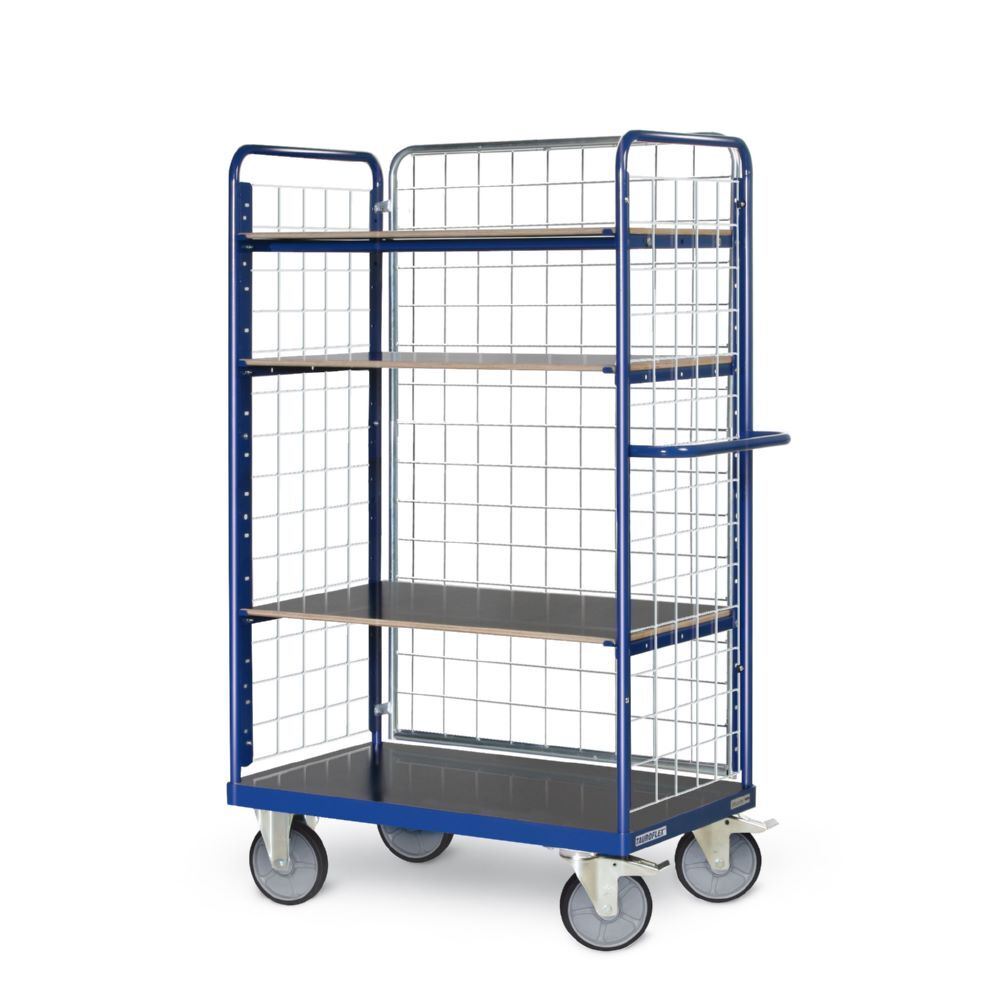 Tauroflex Etagenwagen F6 mit Lenk und Bockrollen 4 Ladeflächen 800 x 1390 x 1800 mm Produktbild Tauroflex Etagenwagen F6 mit Lenk und Bockrollen 4 Ladeflächen 800 x 1390 x 1800 mm bild 2
