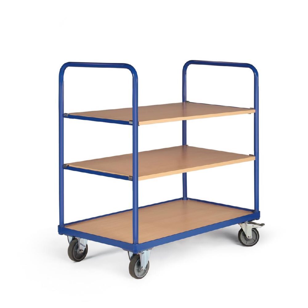 Tauroflex Etagenwagen F2 mit Traglast bis 250 kg 3 Etagen 600 x 1175 x 1125 mm Produktbild Tauroflex Etagenwagen F2 mit Traglast bis 250 kg 3 Etagen 600 x 1175 x 1125 mm bild 4