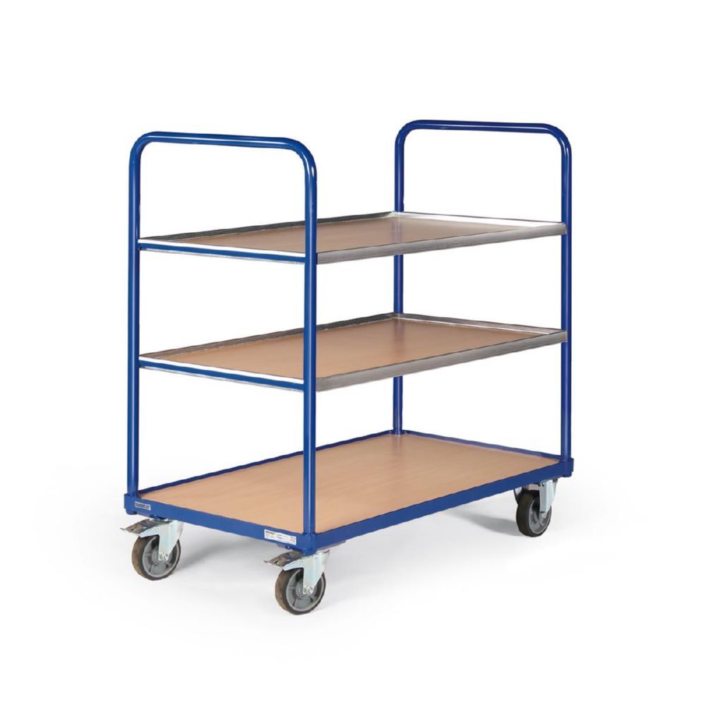 Produktbild Tauroflex Etagenwagen F2 bis 250 kg 3 Etagen mit Bordkante 500 x 1025 x 1125 mm