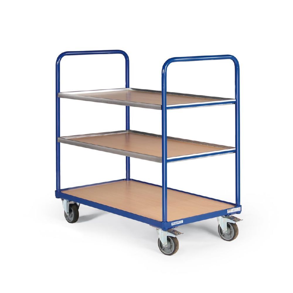 Tauroflex Etagenwagen F2 bis 250 kg 3 Etagen mit Bordkante 600 x 1175 x 1125 mm