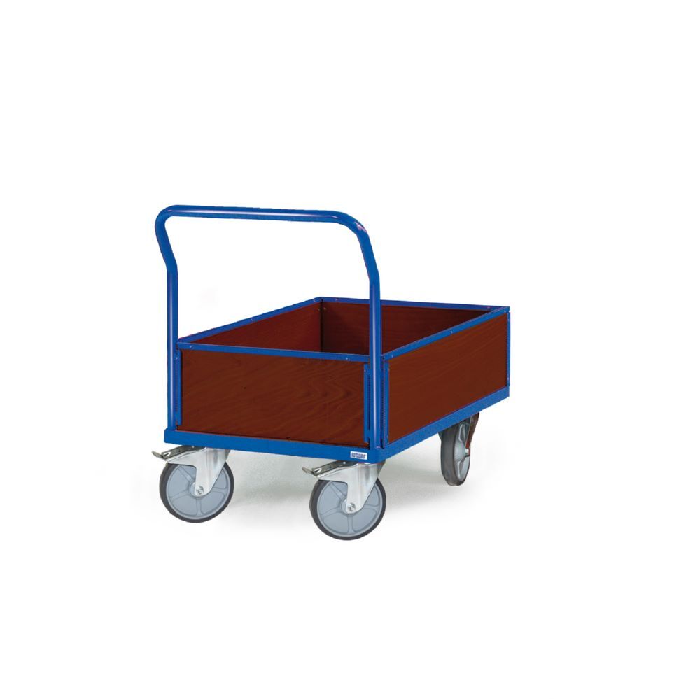 Tauroflex Plattformwagen F6 mit Bordwänden aus Holz 500 x 988 x 1050 mm