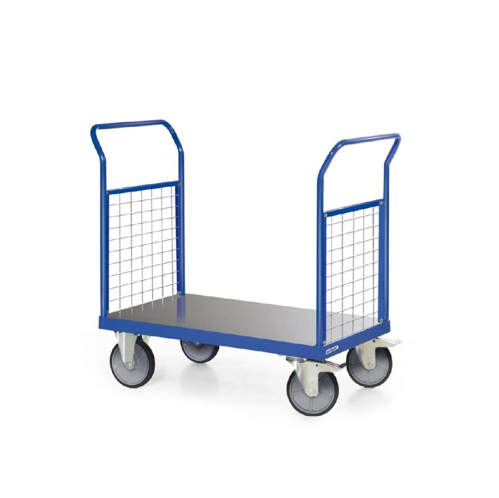 Tauroflex Plattformwagen F6 mit 2 Gitter Stirnwänden 600 kg Last 700 x 1250 x 1100 mm Produktbild Tauroflex Plattformwagen F6 mit 2 Gitter Stirnwänden 600 kg Last 700 x 1250 x 1100 mm bild 2