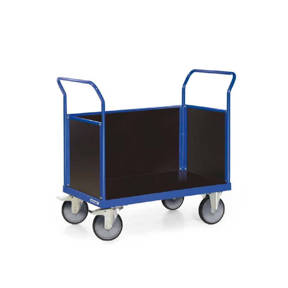 Tauroflex Plattformwagen F6 mit 3 Wänden aus Holz 600 x 1250 x 1100 mm Tauroflex Plattformwagen F6 mit 3 Wänden aus Holz 600 x 1250 x 1100 mm