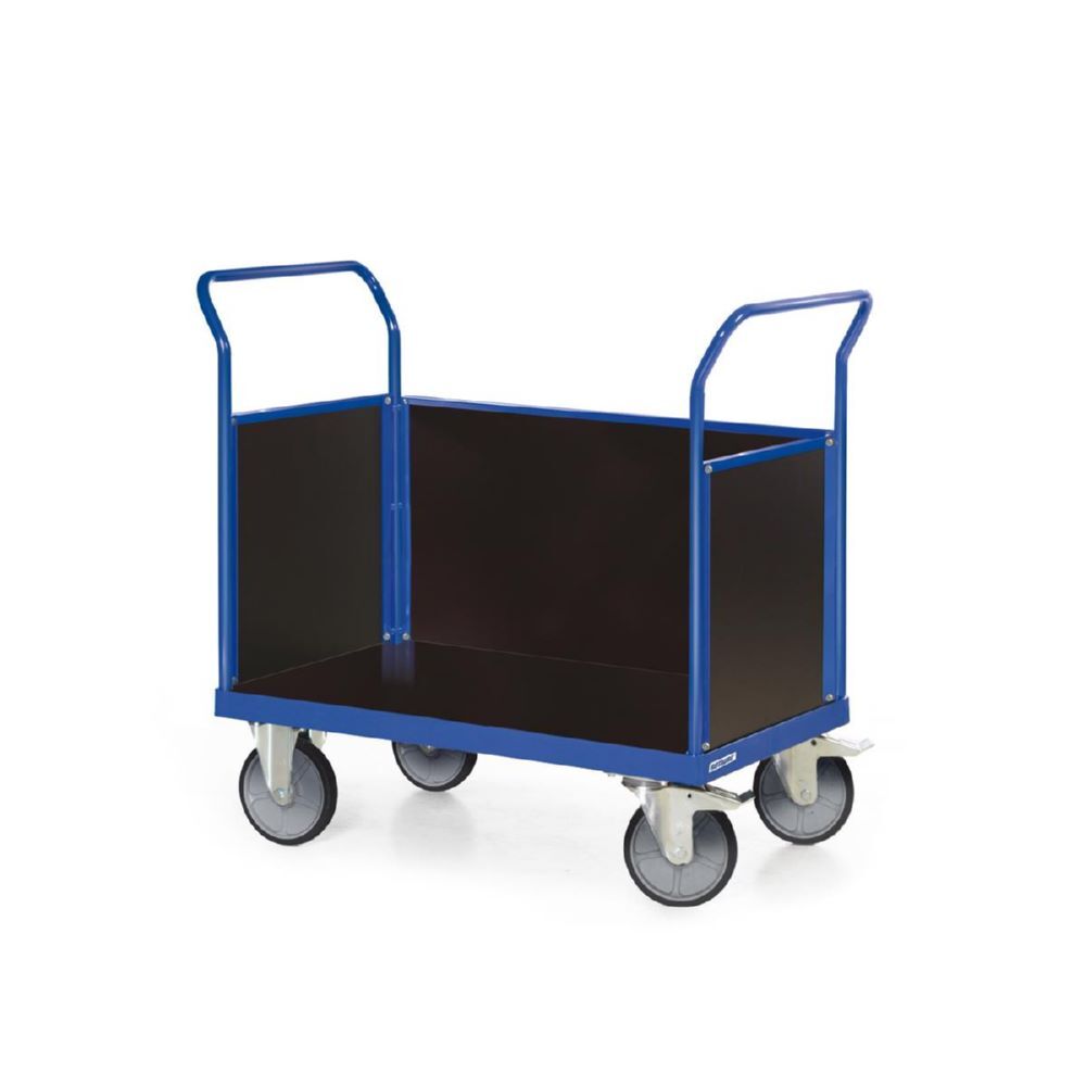 Tauroflex Plattformwagen F6 mit 3 Wänden aus Holz 700 x 1250 x 1100 mm Produktbild Tauroflex Plattformwagen F6 mit 3 Wänden aus Holz 700 x 1250 x 1100 mm bild 2