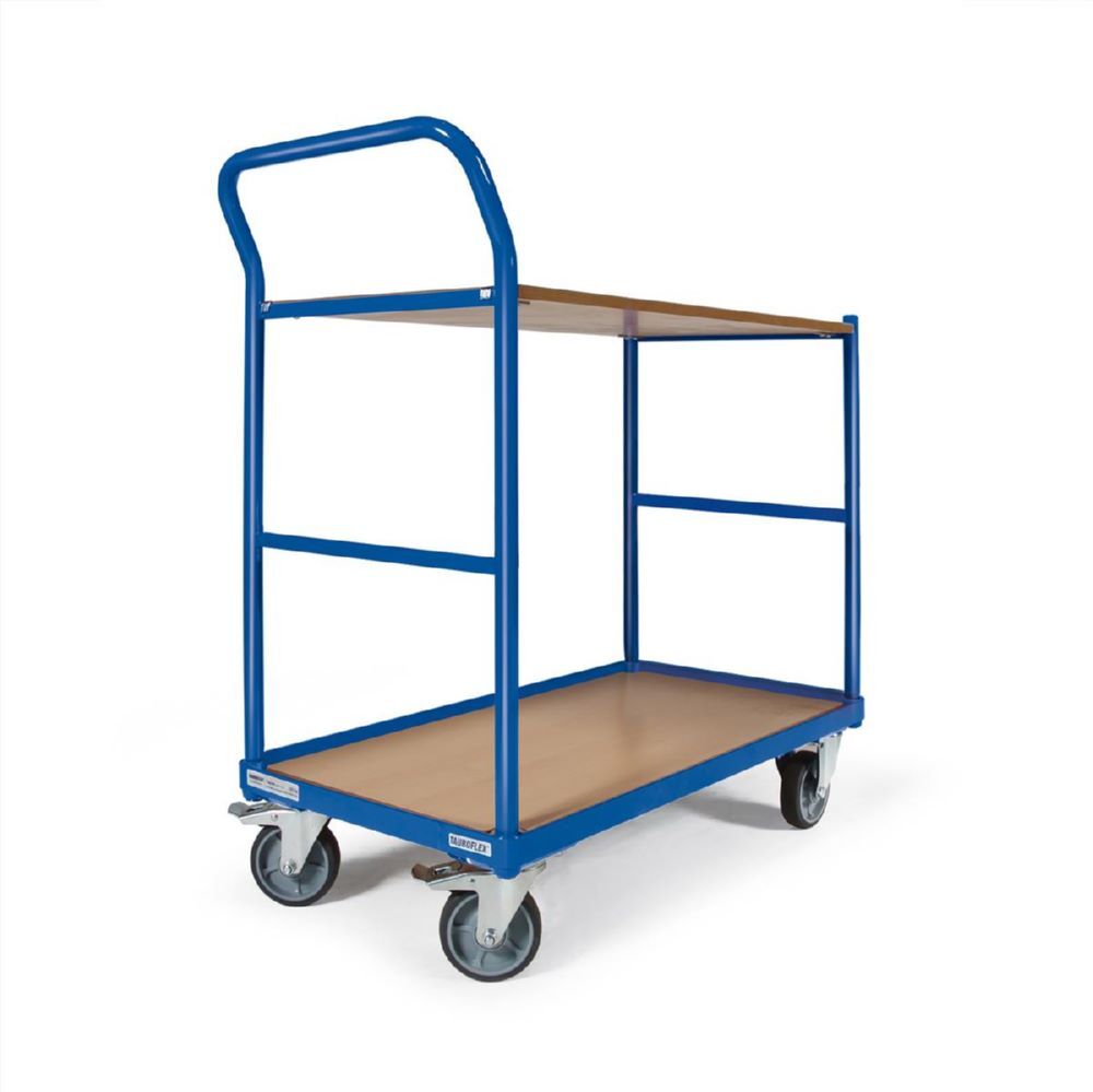 Tauroflex Tischwagen basic Serie F 250 2 Ladeflächen mit Rollen 500 x 1025 x 835 mm Produktbild Tauroflex Tischwagen basic Serie F 250 2 Ladeflächen mit Rollen 500 x 1025 x 835 mm