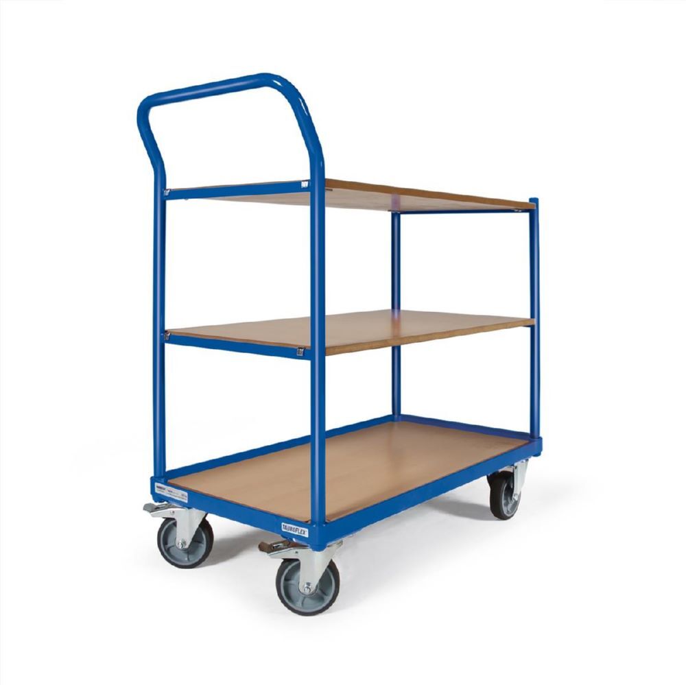 Tauroflex Tischwagen basic Serie F 250 3 Ladeflächen bis 250 kg 500 x 1025 x 835 mm Produktbild Tauroflex Tischwagen basic Serie F 250 3 Ladeflächen bis 250 kg 500 x 1025 x 835 mm