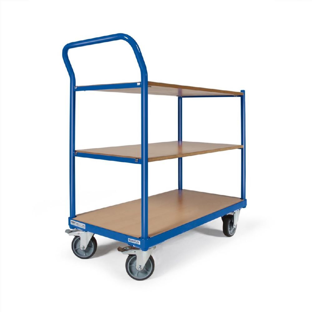 Tauroflex Tischwagen basic Serie F 250 3 robuste Ladeflächen 500 x 1025 x 1015 mm Produktbild Tauroflex Tischwagen basic Serie F 250 3 robuste Ladeflächen 500 x 1025 x 1015 mm