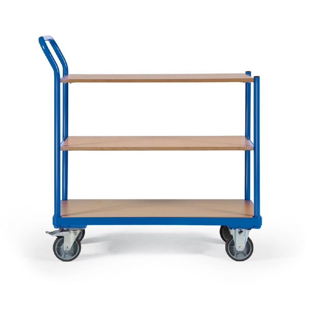 Tauroflex Tischwagen basic Serie F 250 3 robuste Ladeflächen 500 x 1025 x 1015 mm Produktbild Tauroflex Tischwagen basic Serie F 250 3 robuste Ladeflächen 500 x 1025 x 1015 mm bild 2