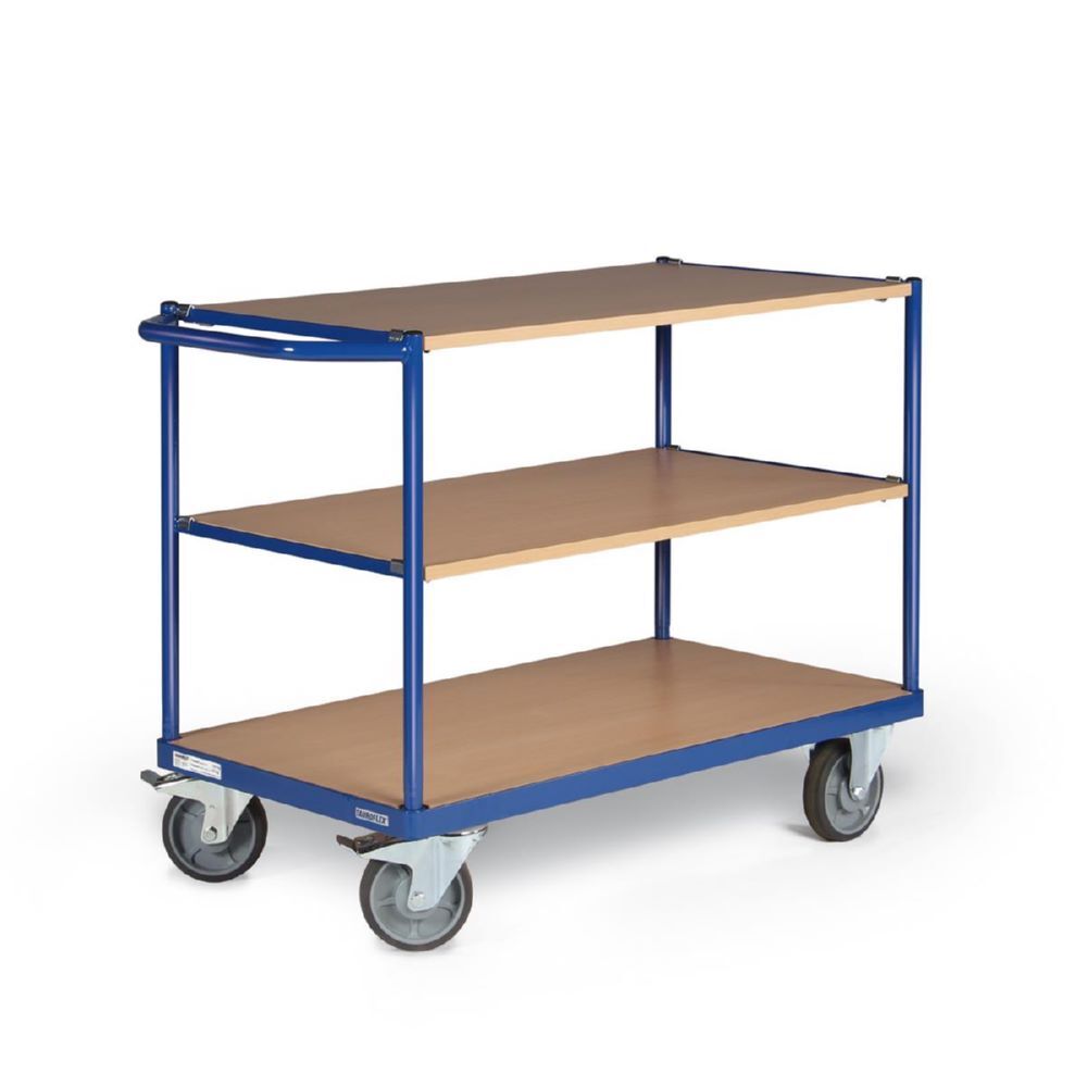 Tauroflex Tischwagen basic Serie F bis 350 kg 3 Etagen 500 x 965 x 885 mm Produktbild Tauroflex Tischwagen basic Serie F bis 350 kg 3 Etagen 500 x 965 x 885 mm bild 4
