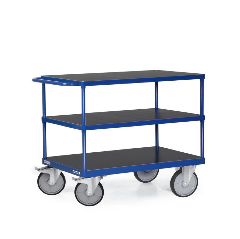 Tauroflex Tischwagen F6 3 große Ladeflächen 600 kg Last 600 x 1185 x 925 mm Produktbild Tauroflex Tischwagen F6 3 große Ladeflächen 600 kg Last 600 x 1185 x 925 mm