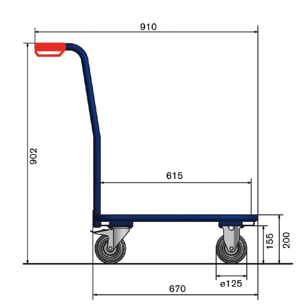 Tauroflex Viereck Griffroller mit bündiger Ladefläche aus Multiplexholz 455 x 910 x 902 mm Produktbild Tauroflex Viereck Griffroller mit bündiger Ladefläche aus Multiplexholz 455 x 910 x 902 mm bild 2