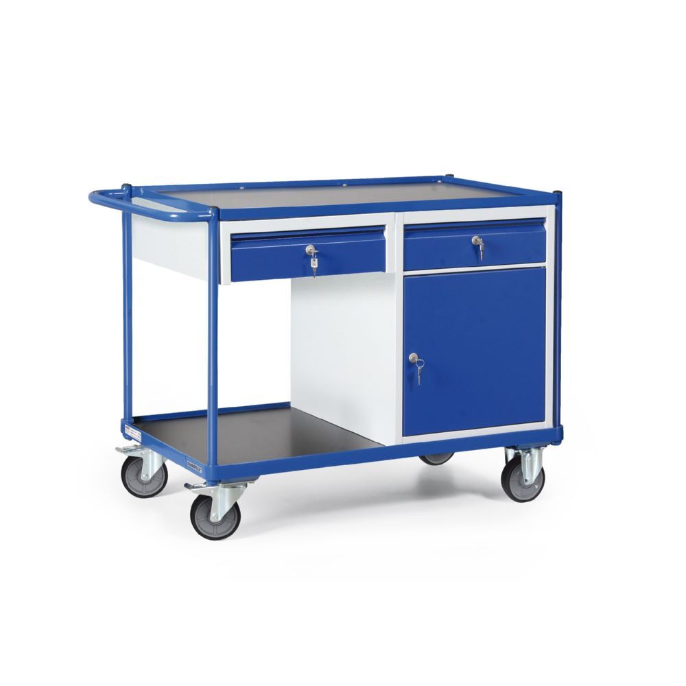 Tauroflex Werkstattwagen F3 mit Schrank mit 2 schmalen Schubladen 600 x 1150 x 840 mm Produktbild Tauroflex Werkstattwagen F3 mit Schrank mit 2 schmalen Schubladen 600 x 1150 x 840 mm