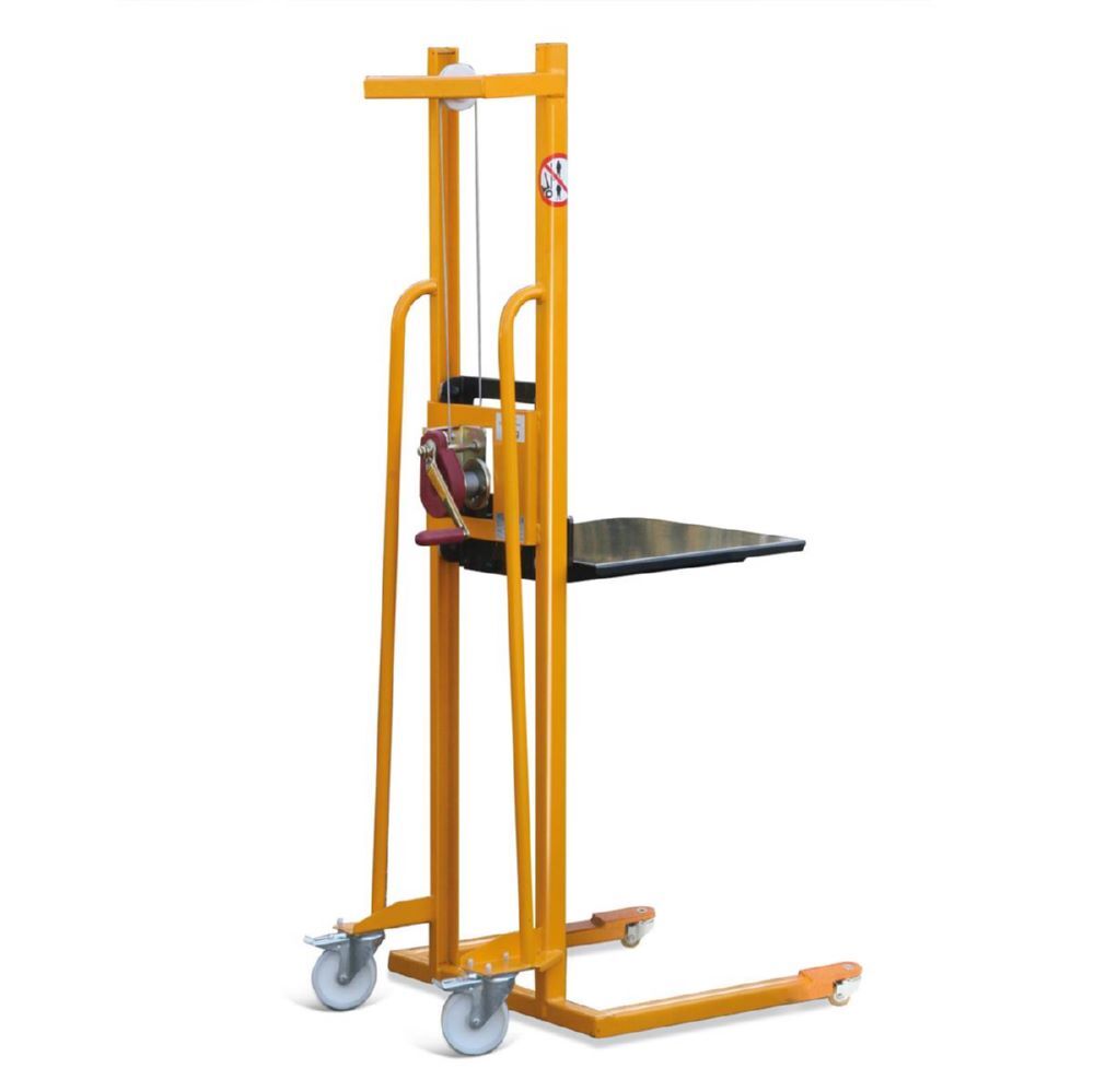 Taurolifter Materiallifter mit Plattform 500 x 460 mm 2 Lenkrollen RAL 1028 Produktbild Taurolifter Materiallifter mit Plattform 500 x 460 mm 2 Lenkrollen RAL 1028