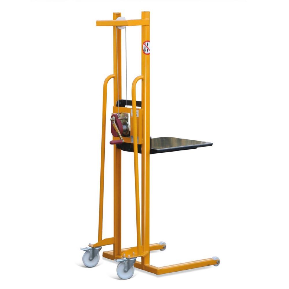 Taurolifter Materiallifter mit Plattform PA Rollen bis 100 kg belastbar RAL 1028 Produktbild Taurolifter Materiallifter mit Plattform PA Rollen bis 100 kg belastbar RAL 1028 bild 2