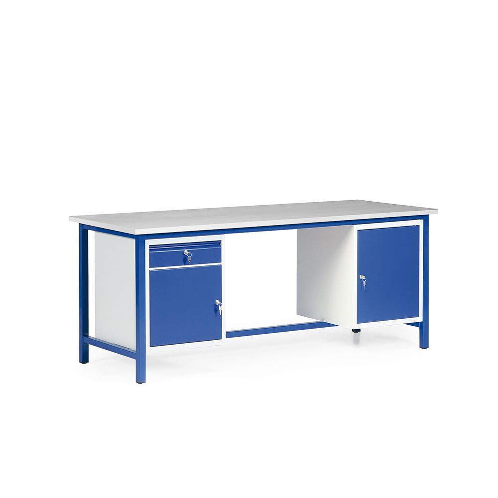 Taurotec Kombiwerkbank 2000 x 800 mm mit 2 Schränke mit 1 Tür und 1 Schublade Produktbild Taurotec Kombiwerkbank 2000 x 800 mm mit 2 Schränke mit 1 Tür und 1 Schublade