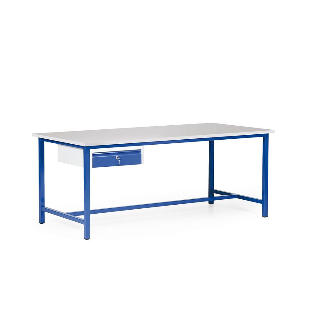 Taurotec Kombiwerkbank 2000 x 1000 mm mit 1 Schublade mit Melaminharz Beschichtung Produktbild Taurotec Kombiwerkbank 2000 x 1000 mm mit 1 Schublade mit Melaminharz Beschichtung