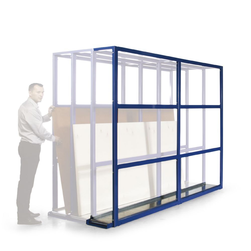 Taurotec Plattenregal Anbaumodul 1 Feld 375 x 3000 x 2305 mm enzianblau Produktbild Taurotec Plattenregal Anbaumodul 1 Feld 375 x 3000 x 2305 mm enzianblau
