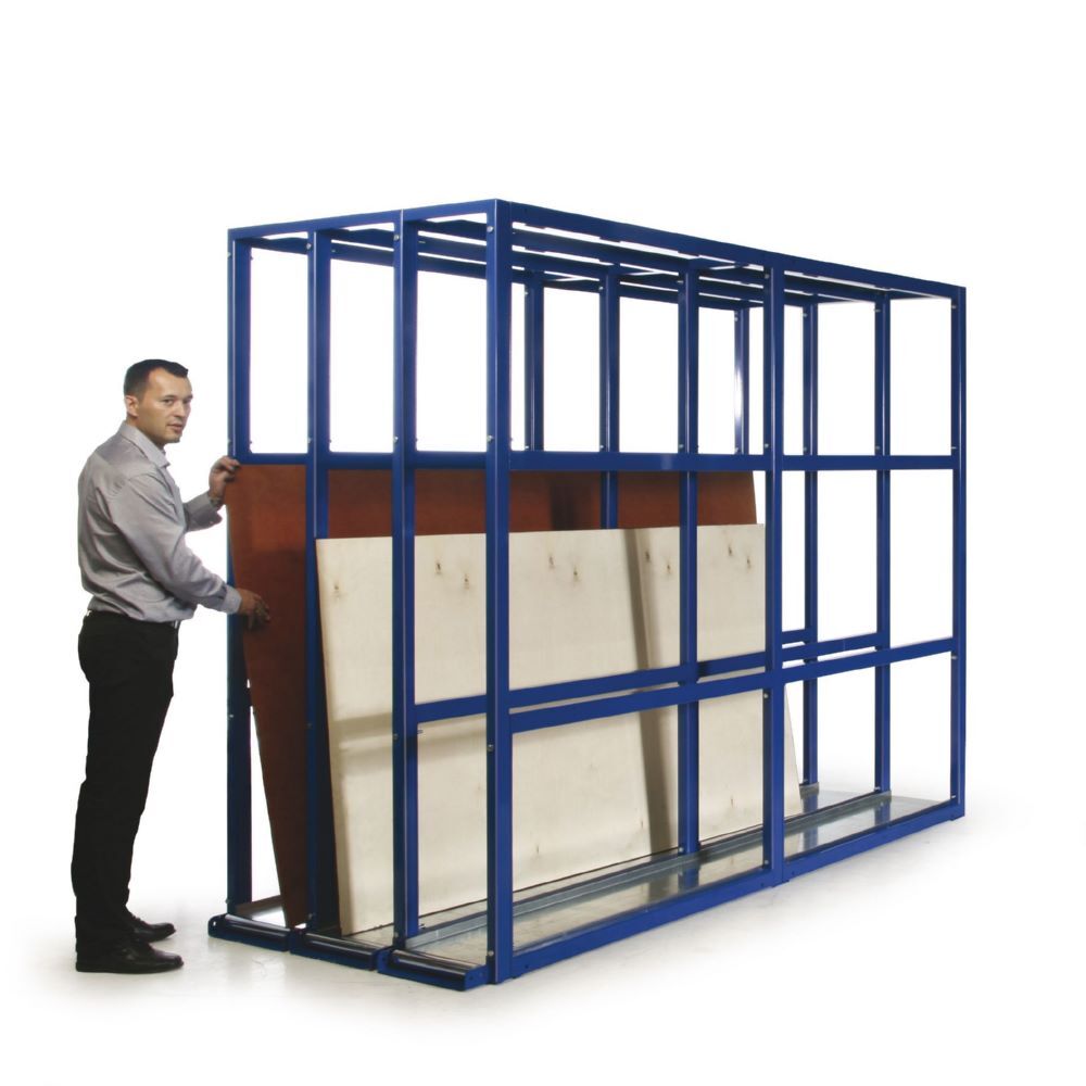 Taurotec Plattenregal Grundmodul 2 Felder 790 x 3000 x 2305 mm bis 750 kg Enzianblau Produktbild Taurotec Plattenregal Grundmodul 2 Felder 790 x 3000 x 2305 mm bis 750 kg Enzianblau bild 2