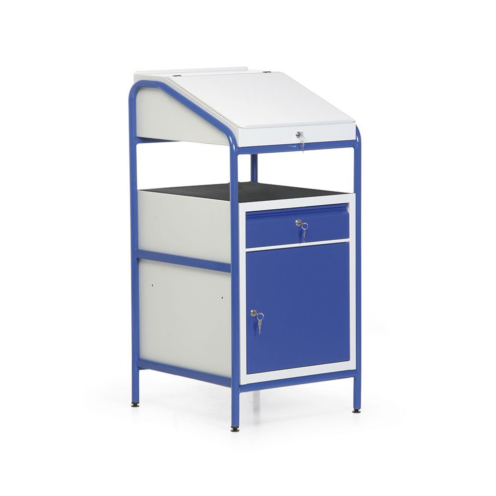 Taurotec Stehpult stationär B 546 H 1150 T 605 mm 1 Schrank mit 1 Tür und 1 Schublade Produktbild Taurotec Stehpult stationär B 546 H 1150 T 605 mm 1 Schrank mit 1 Tür und 1 Schublade