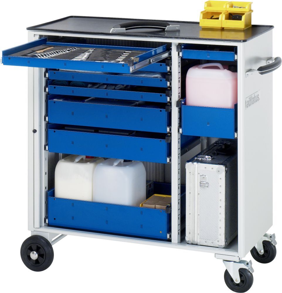 RAU Werkzeugwagen adlatus 1025 x 520 mm RAL7035 RAL5010 Produktbild RAU Werkzeugwagen adlatus 1025 x 520 mm RAL7035 RAL5010