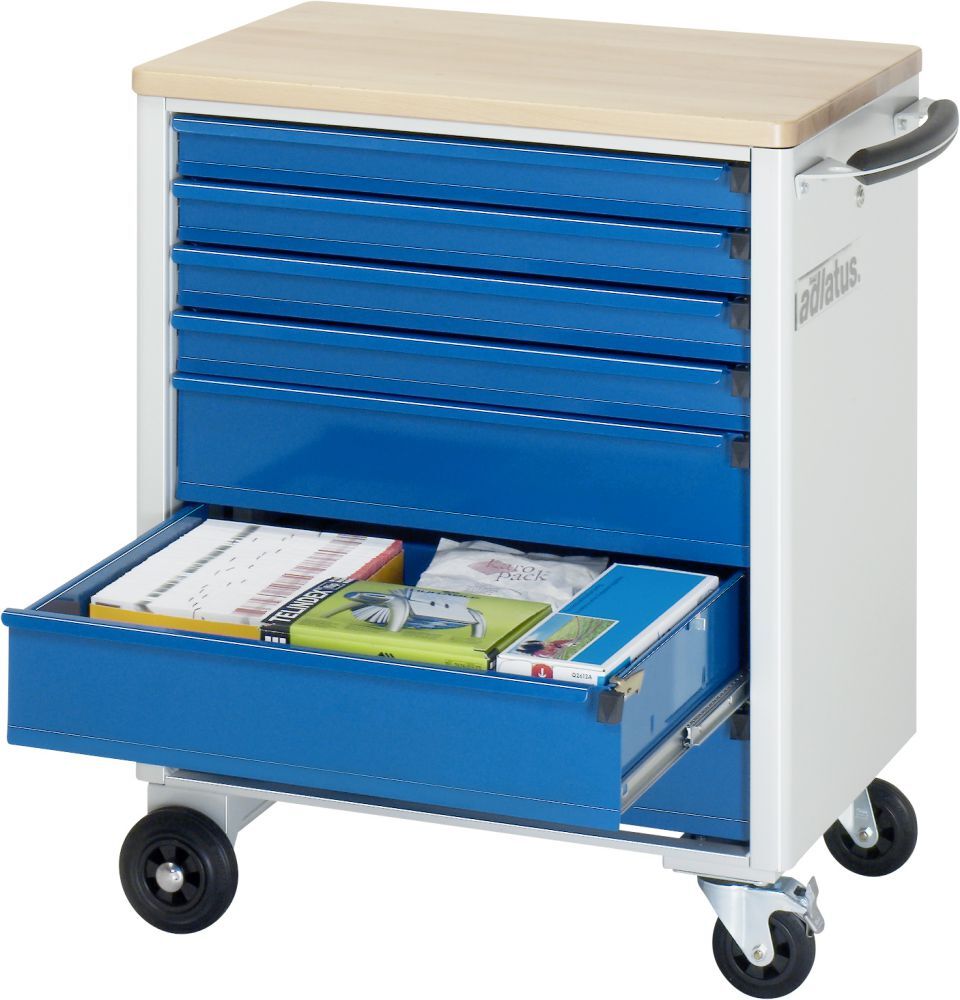 RAU Werkzeugwagen adlatus 700 x 500 mm Gestell RAL7035 Stahlblech Produktbild RAU Werkzeugwagen adlatus 700 x 500 mm Gestell RAL7035 Stahlblech