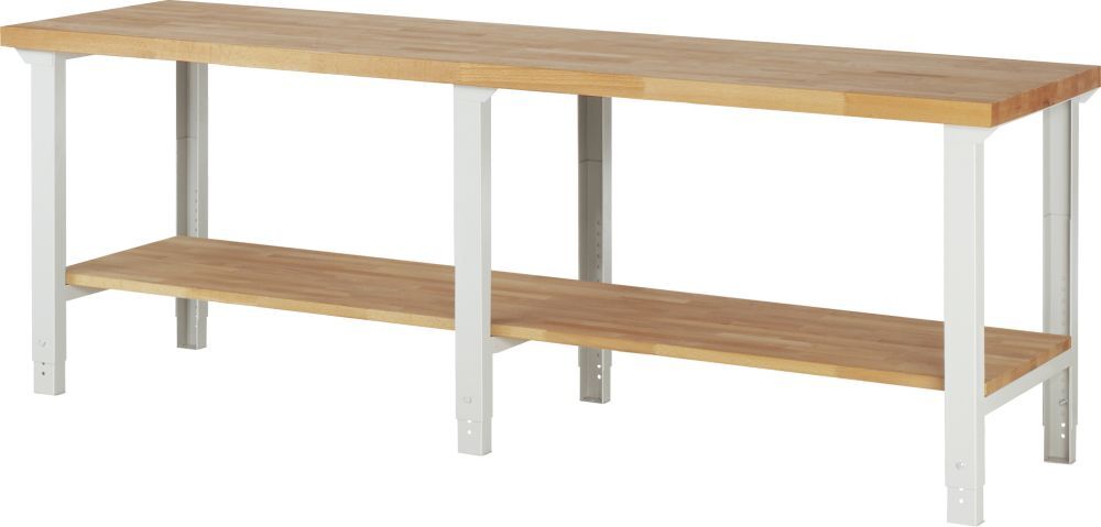 Rau Werkbank Serie 7000 Modell 7000-7 RAL7035 B2500 mm H790-1140 mm Produktbild Rau Werkbank Serie 7000 Modell 7000-7 RAL7035 B2500 mm H790-1140 mm