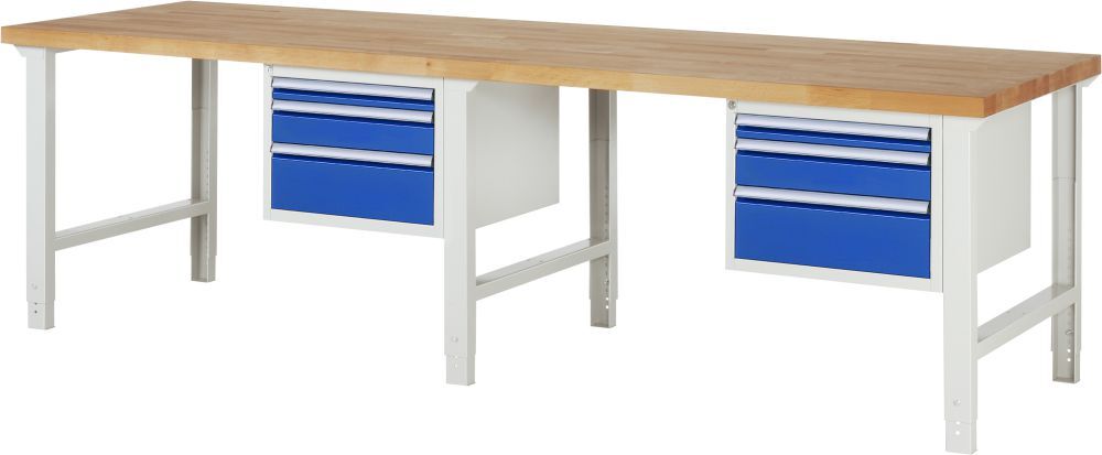 Rau Werkbank 7000 Modell 7126 mit 2 Unterbau Containern Produktbild Rau Werkbank 7000 Modell 7126 mit 2 Unterbau Containern