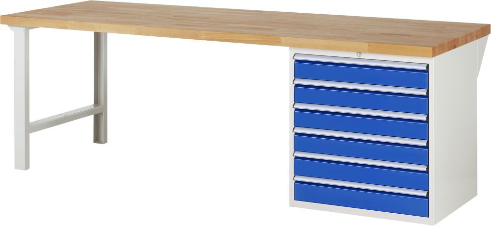 RAU Werkbank 7000 mit 2500 x 900 mm Modell 7616 Produktbild RAU Werkbank 7000 mit 2500 x 900 mm Modell 7616