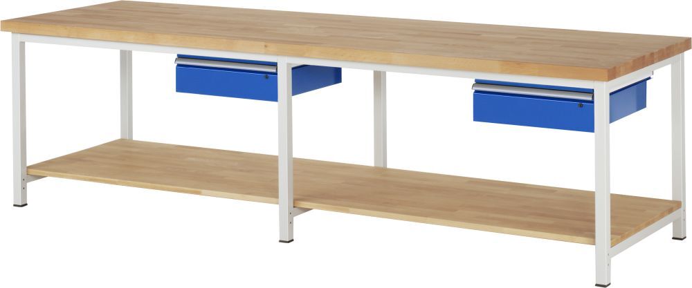 Rau Werkbank Modell 8001 Breite 3000 mm x Tiefe 900 mm x Höhe 840 mm Produktbild Rau Werkbank Modell 8001 Breite 3000 mm x Tiefe 900 mm x Höhe 840 mm