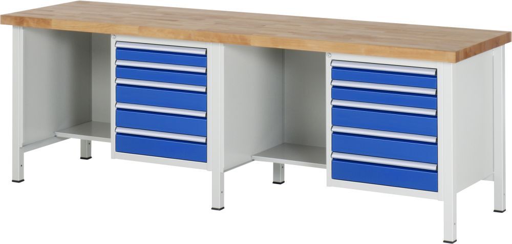 RAU Werkbank 8000 Modell 8454 mit 2500 x 700 mm Arbeitsplatte 40 mm Produktbild RAU Werkbank 8000 Modell 8454 mit 2500 x 700 mm Arbeitsplatte 40 mm