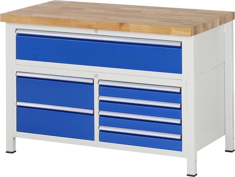 RAU Werkbank 8000 Modell 8921 Farbe grau blau 1250 mm Produktbild RAU Werkbank 8000 Modell 8921 Farbe grau blau 1250 mm