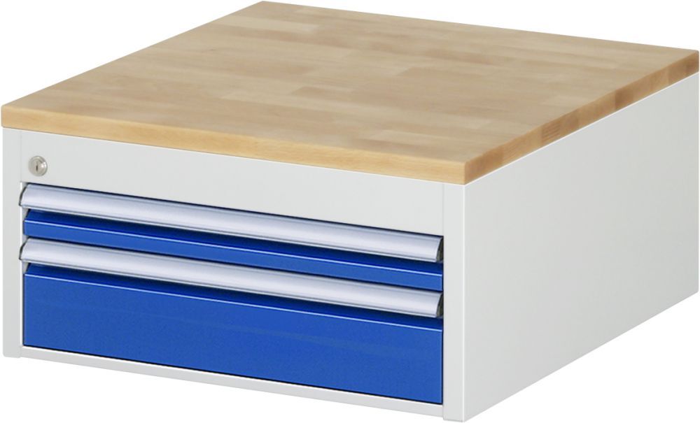 Rau Schubladenschrank 7000 2 Schubladen Breite 580 mm RAL7035 RAL5010 Produktbild Rau Schubladenschrank 7000 2 Schubladen Breite 580 mm RAL7035 RAL5010